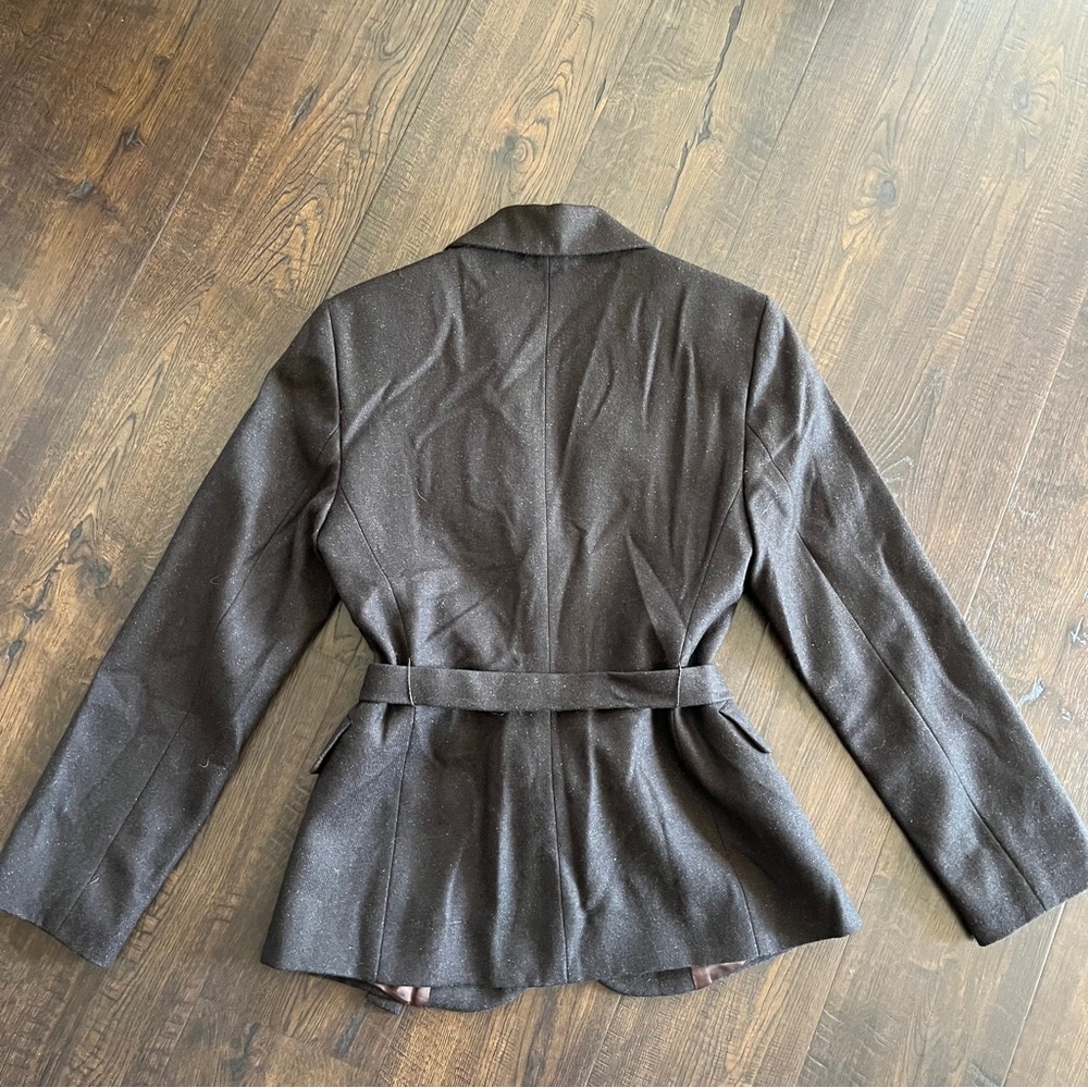 SISLEY brown tweed belted tailored blazer - Picture 10 of 13